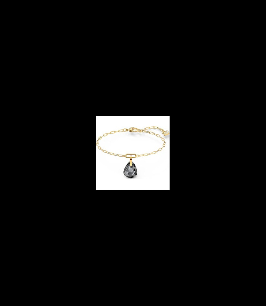SWAROVSKI BRACELET T BAR MÉTAL DORÉ CRISTAL GRIS