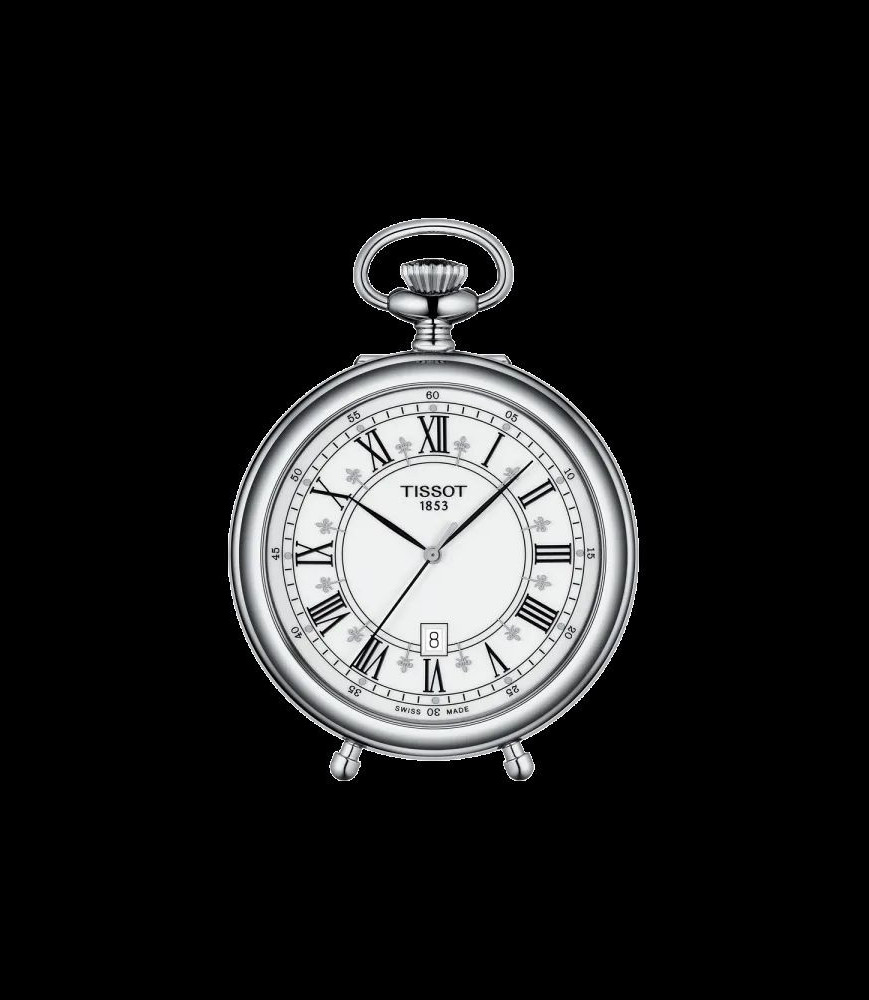 TISSOT Montre T-Pocket Stand Alone quartz laiton plaqué palladium cadran blanc 49,6 mm