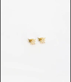 ZAG BIJOUX boucles d oreilles acier doré étoiles