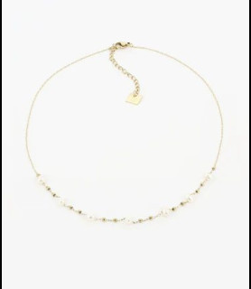 ZAG BIJOUX Collier acier doré