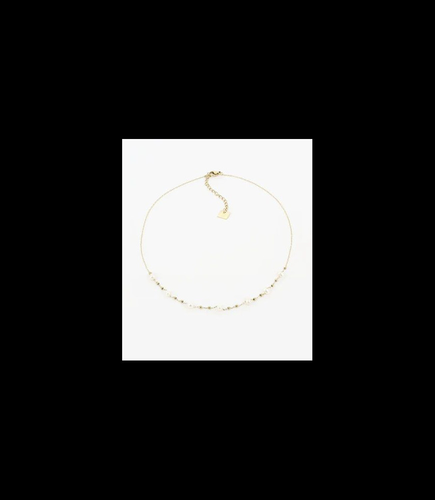 ZAG BIJOUX Collier acier doré