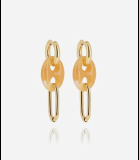 ZAG BIJOUX Boucles d oreilles acier doré et résine