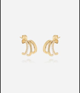 ZAG BIJOUX B oucles d oreilles acier doré