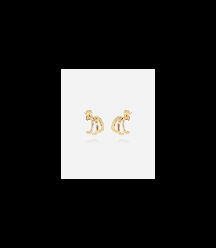 ZAG BIJOUX B oucles d oreilles acier doré