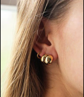 ZAG BIJOUX Boucles d oreilles acier doré