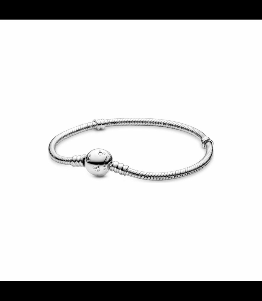 PANDORA Bracelet Disney X Pandora maille serpent disney moments en argent, 19 cm
