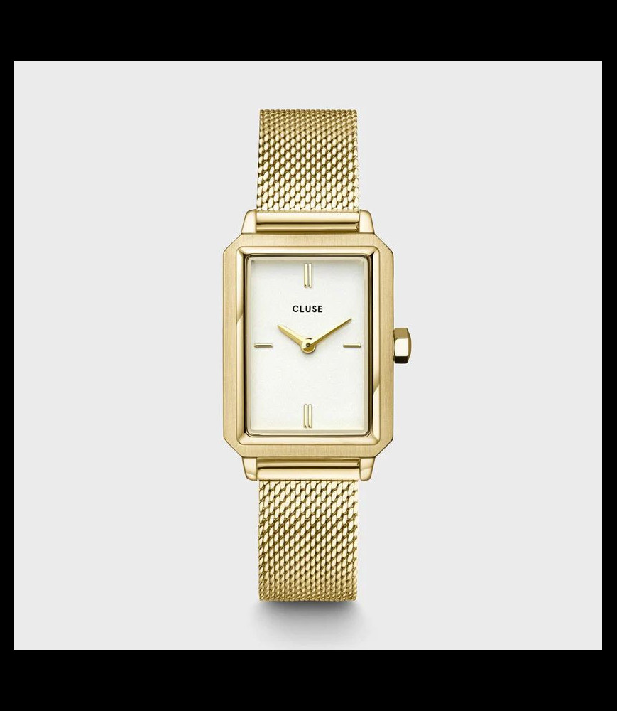 CLUSE Montre Fluette Watch Mesh White, Gold Colour
