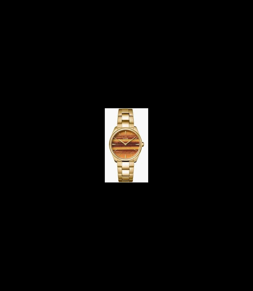 CLUSE Montre Féroce Petite Watch Steel Tiger's Eye, Gold Colour