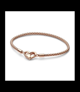 PANDORA Bracelet Chaîne Cloutée Métal doré à l'Or Rose 14 carats TAILLE 19 CM