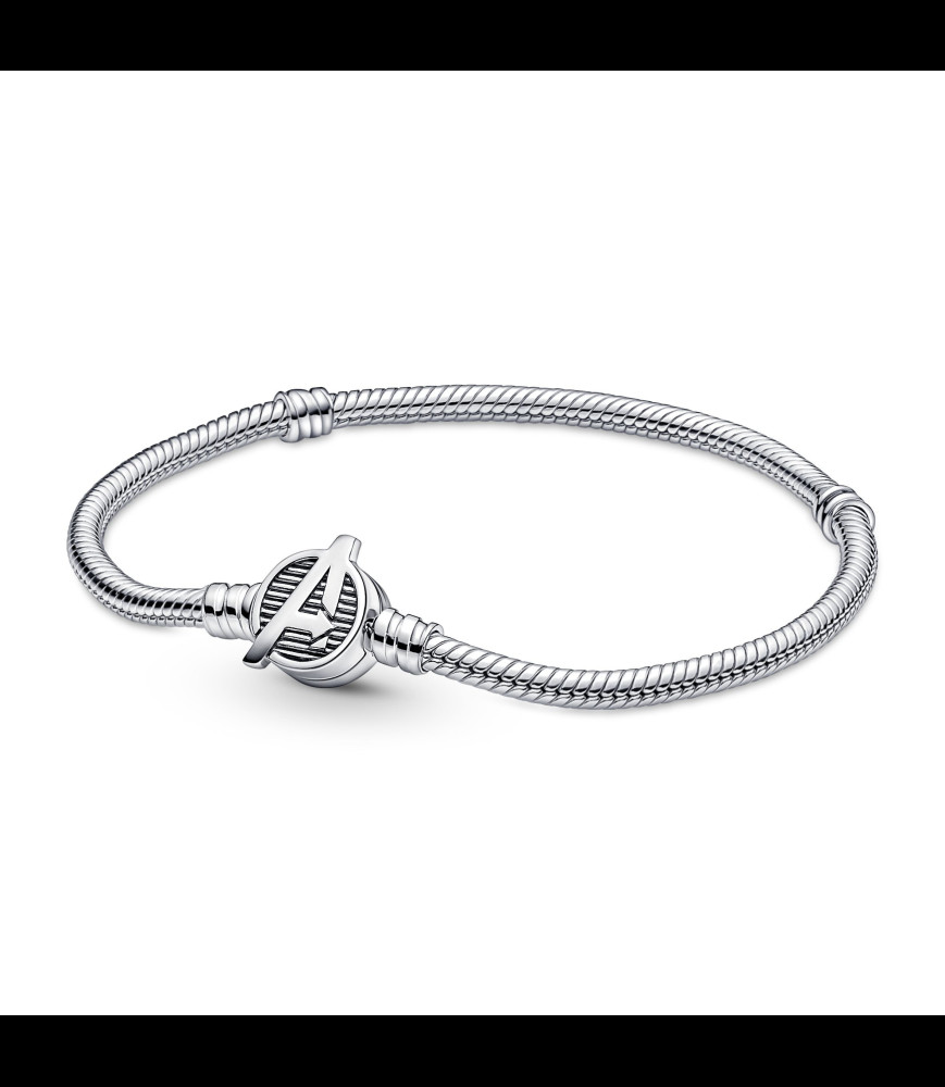 PANDORA Bracelet Marvel Maille Serpent Fermoir Logo The Avengers LONGUEUR 18 CM