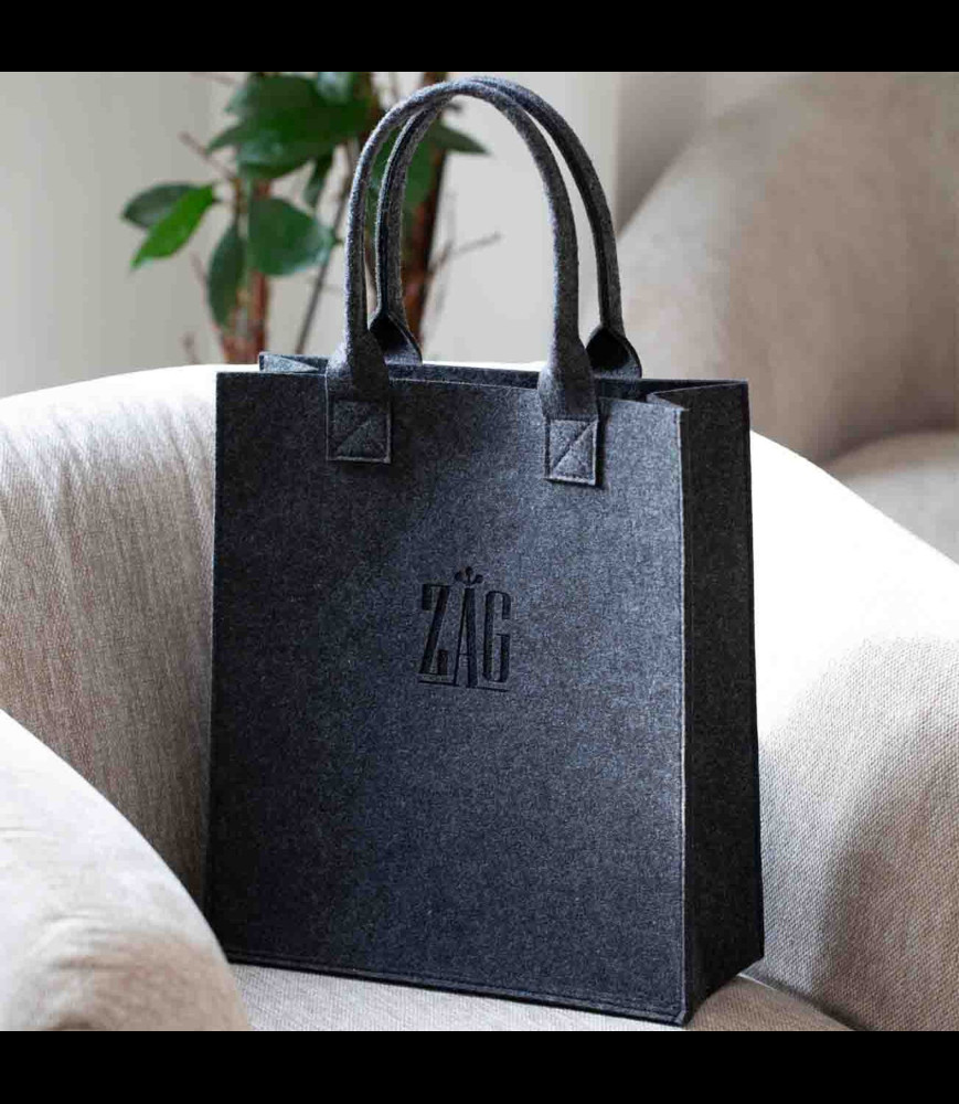 ZAG BIJOUX sac feutrine gris foncé
