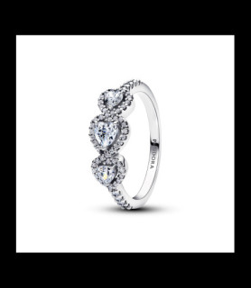 PANDORA Bague Trilogie Cœur Halo argent doigt 54   194413C01