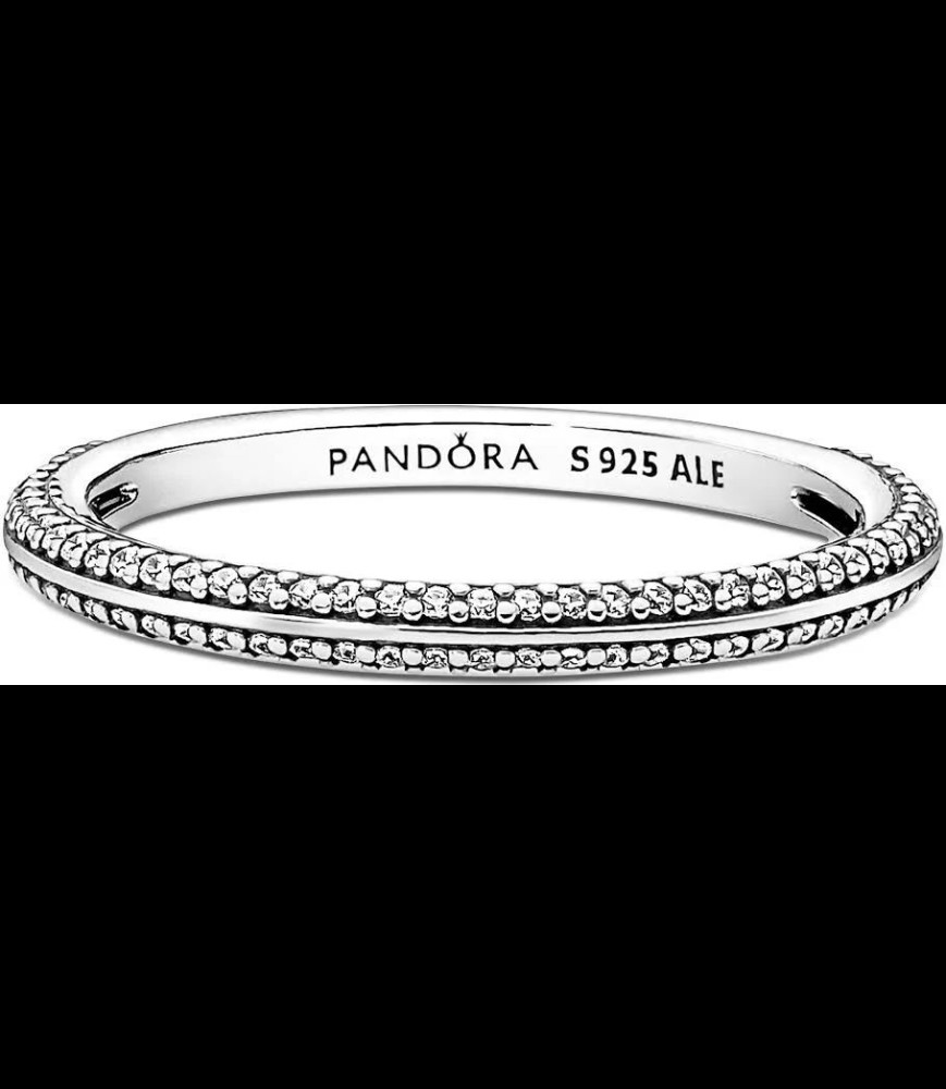 PANDORA Bague argent pavée oxz taille 54