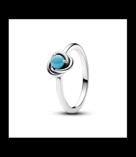 PANDORA Bague Cercle Éternité Bleu Turquoise  Argent TAILLE 50