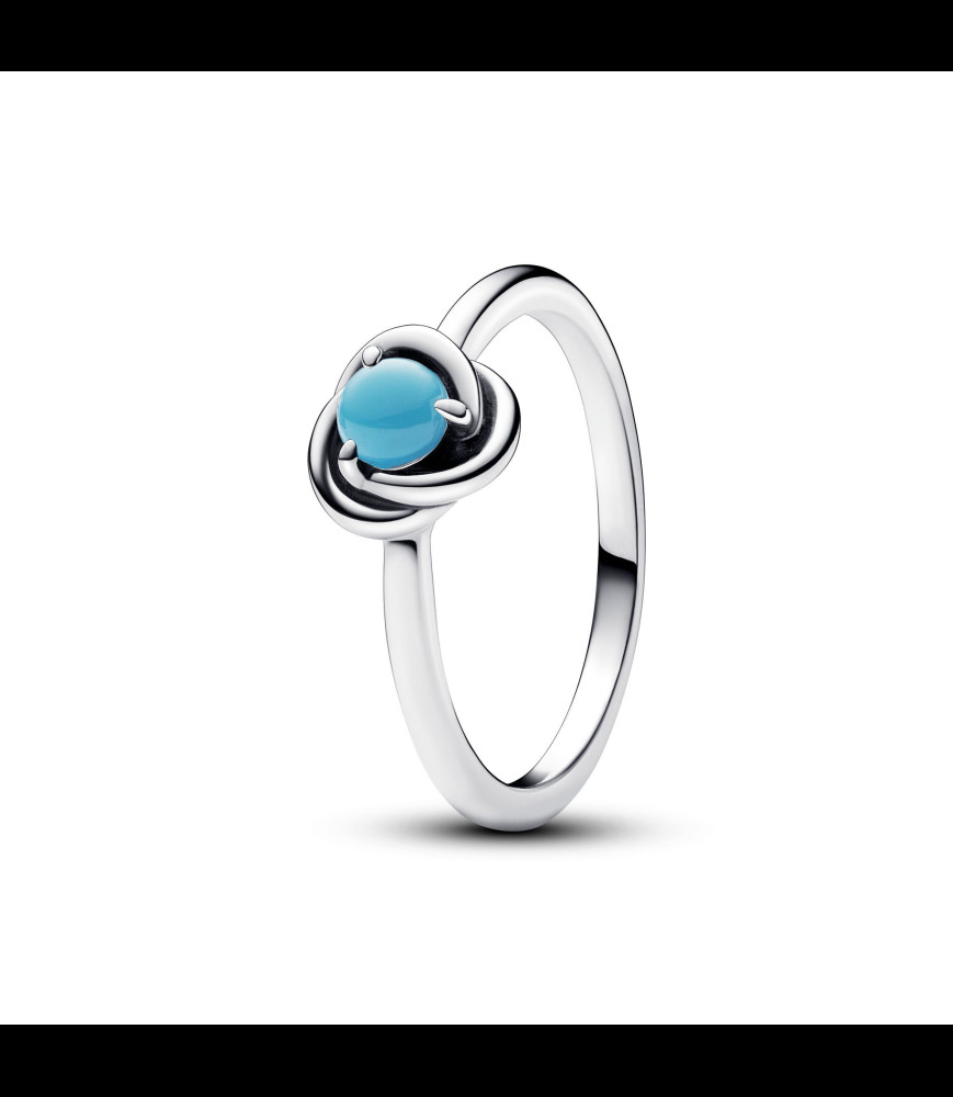 PANDORA Bague Cercle Éternité Bleu Turquoise  Argent TAILLE 50