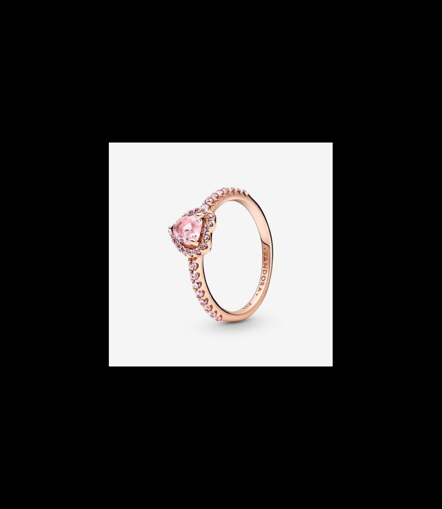 PANDORA Bague Cœur Surélevé Scintillant Métal doré à l'Or Rose 14 carats TAILLE 50