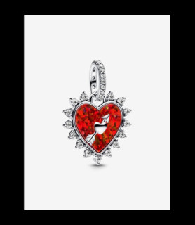 PANDORA Charm Pendant Cœur Flèche Pivotante Argent Massif