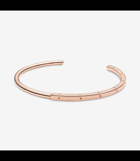 PANDORA Bracelet Jonc I-D Pandora Signature Métal doré à l'Or Rose 14 cTS TAILLE 1