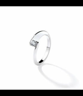 GAREL Solitaire Garel Envol en or blanc et diamant de 0.15ct TAILLE 55