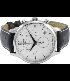 TISSOT Montre en cuir pour homme, couleur café,