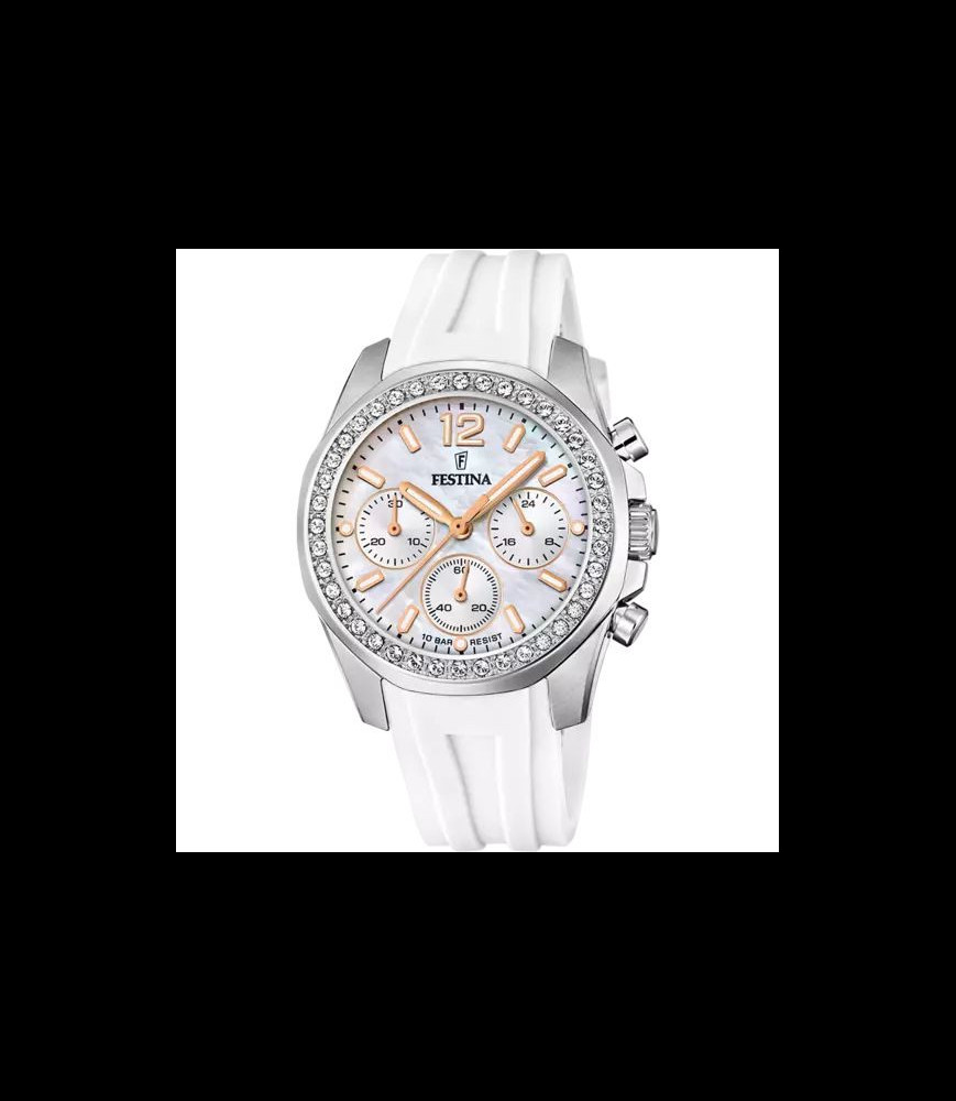 FESTINA MONTRE FESTINA F20610/1 IVORY, BRACELET CAOUTCHOUC, FEMME