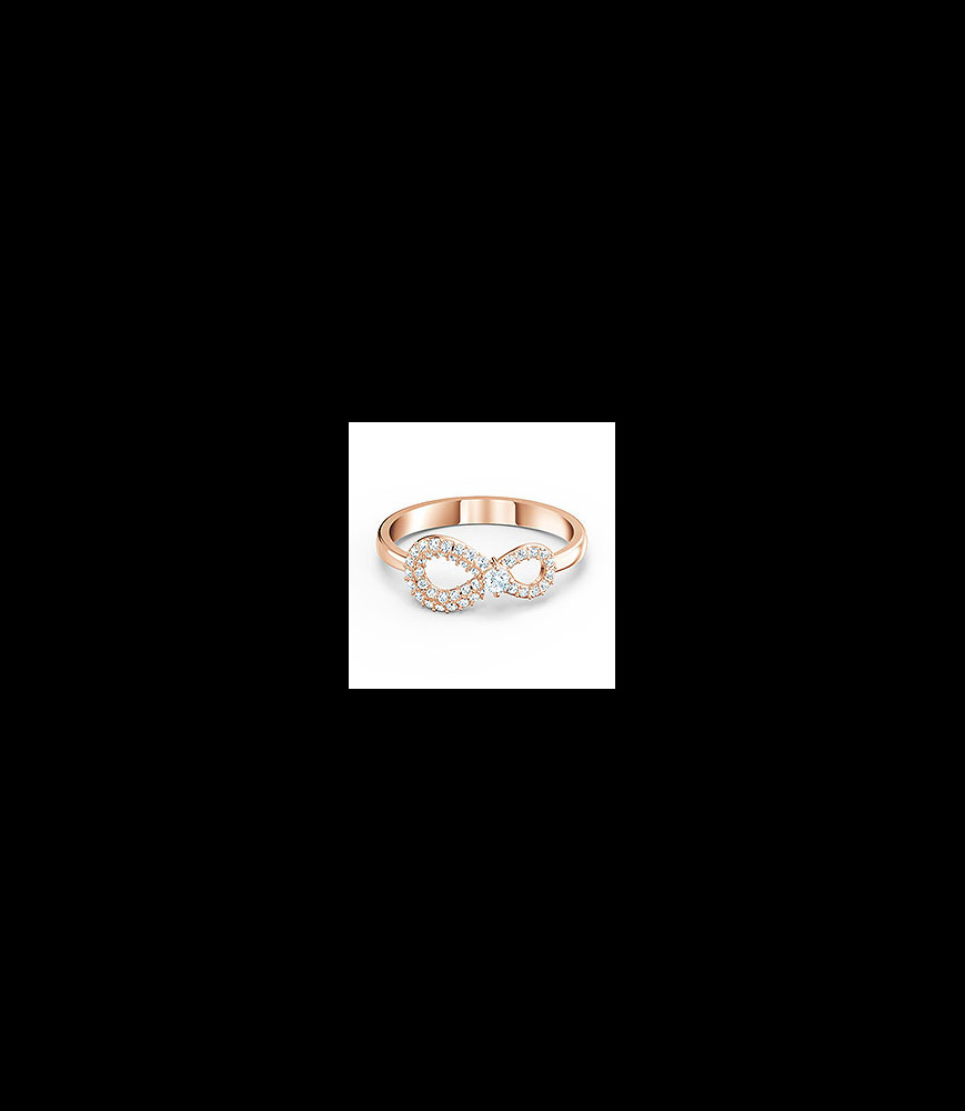 SWAROVSKI Bague Swarovski Infinity Infini, Blanche, Placage de ton or rosé