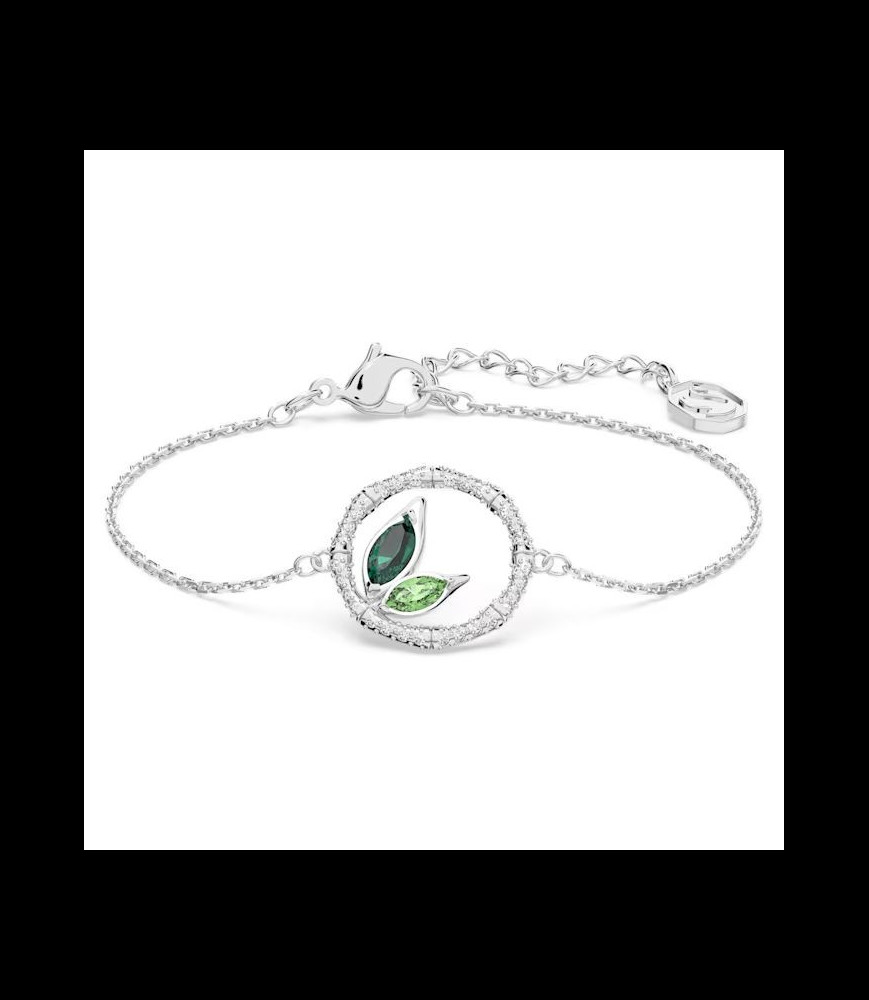 SWAROVSKI Bracelet Dellium Bambou, Vert, Métal rhodié
