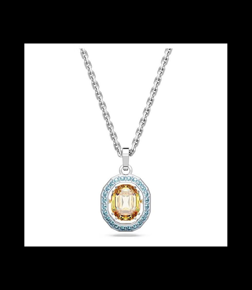 SWAROVSKI Pendentif Chroma Taille octogonale, Multicolore, Métal rhodié