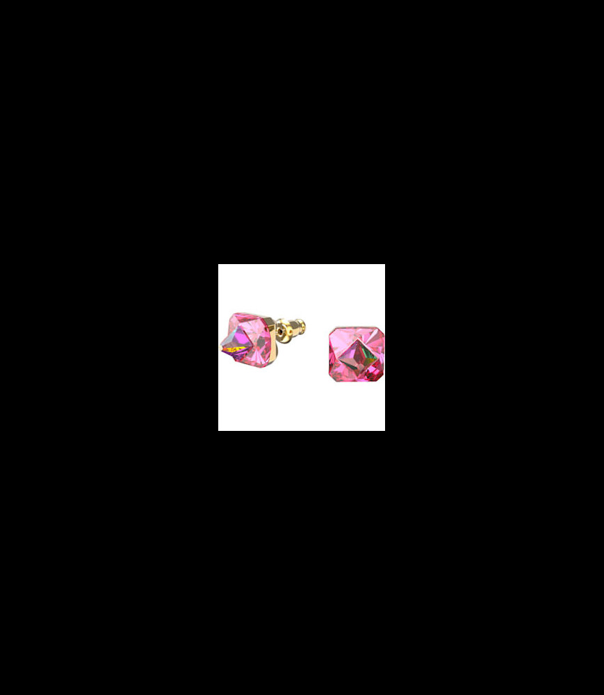 SWAROVSKI Clous d'oreilles Ortyx Taille pyramide, Roses, Placage de ton or