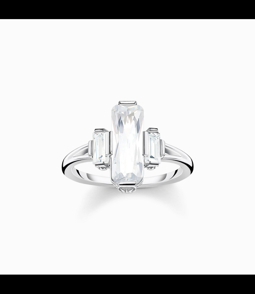 THOMAS SABO Bague avec pierres blanches argent TAILLE 54