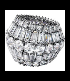 SWAROVSKI Bague cocktail Hyperbola Tailles variées, Blanche, Métal rhodié taille 55 uniquement