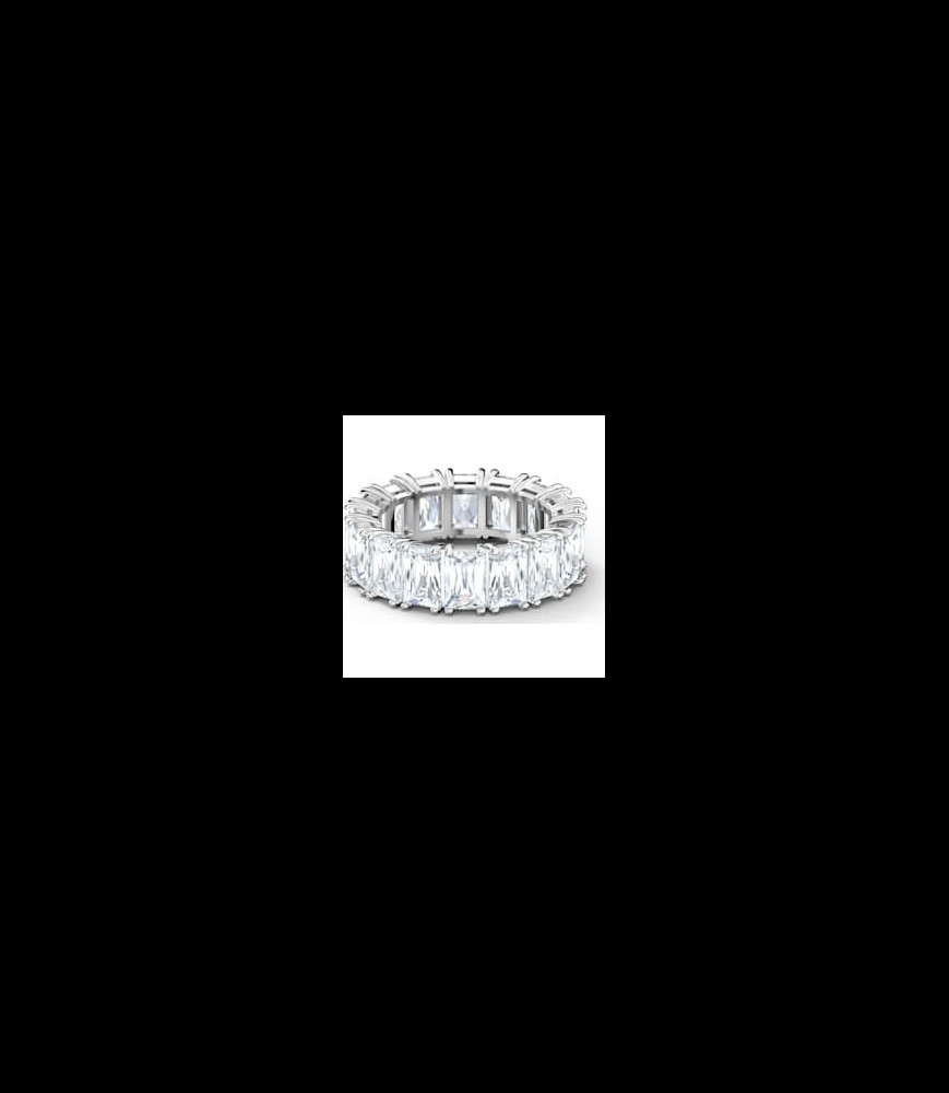 SWAROVSKI Bague Vittore Taille rectangulaire, Blanche, Métal rhodié DOIGT 52