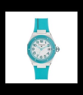 MAUBOUSSIN Montre KAB femme turquoise Acier, diamants et bracelet silicone turquoise