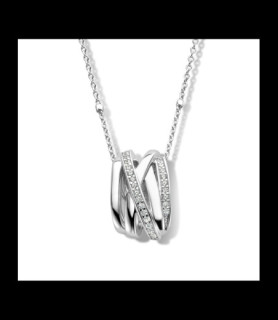 collier argent et oxyde de zirconium