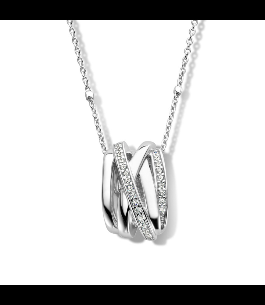 collier argent et oxyde de zirconium