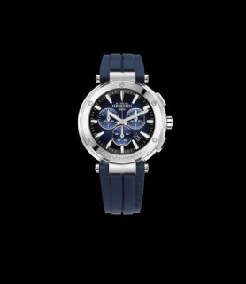 HERBELIN NEWPORT – CHRONOGRAPHE – ACIER, BLEU & NOIR