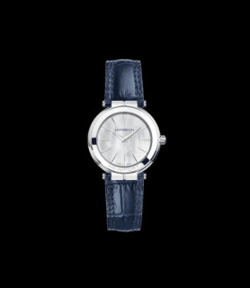 HERBELIN NEWPORT – SLIM QUARTZ – ACIER & CUIR BLEU