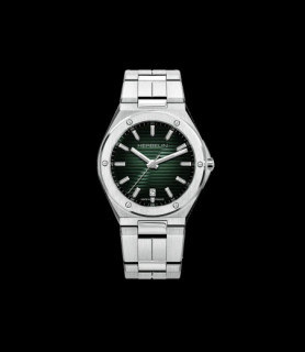 HERBELIN  CAP CAMARAT – QUARTZ DATE – ACIER & VERT