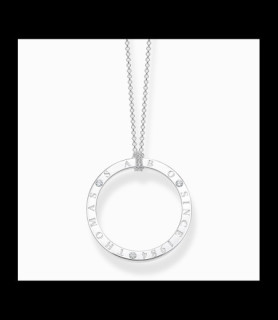 THOMAS SABO Chaîne cercle avec pierres blanches argent LONGUEUR 90CM