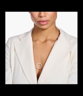 THOMAS SABO Chaîne cercle avec pierres blanches argent LONGUEUR 90CM