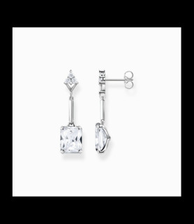 THOMAS SABO Boucles d'oreilles avec pierres blanches argent