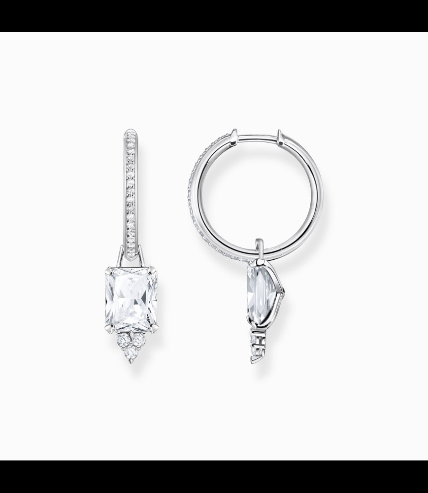 THOMAS SABO Créoles avec pierres blanches argent
