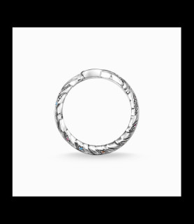 THOMAS SABO Bague Thomas Sabo Glam Soul Plume pierres couleurs en argent et pierres couleurs