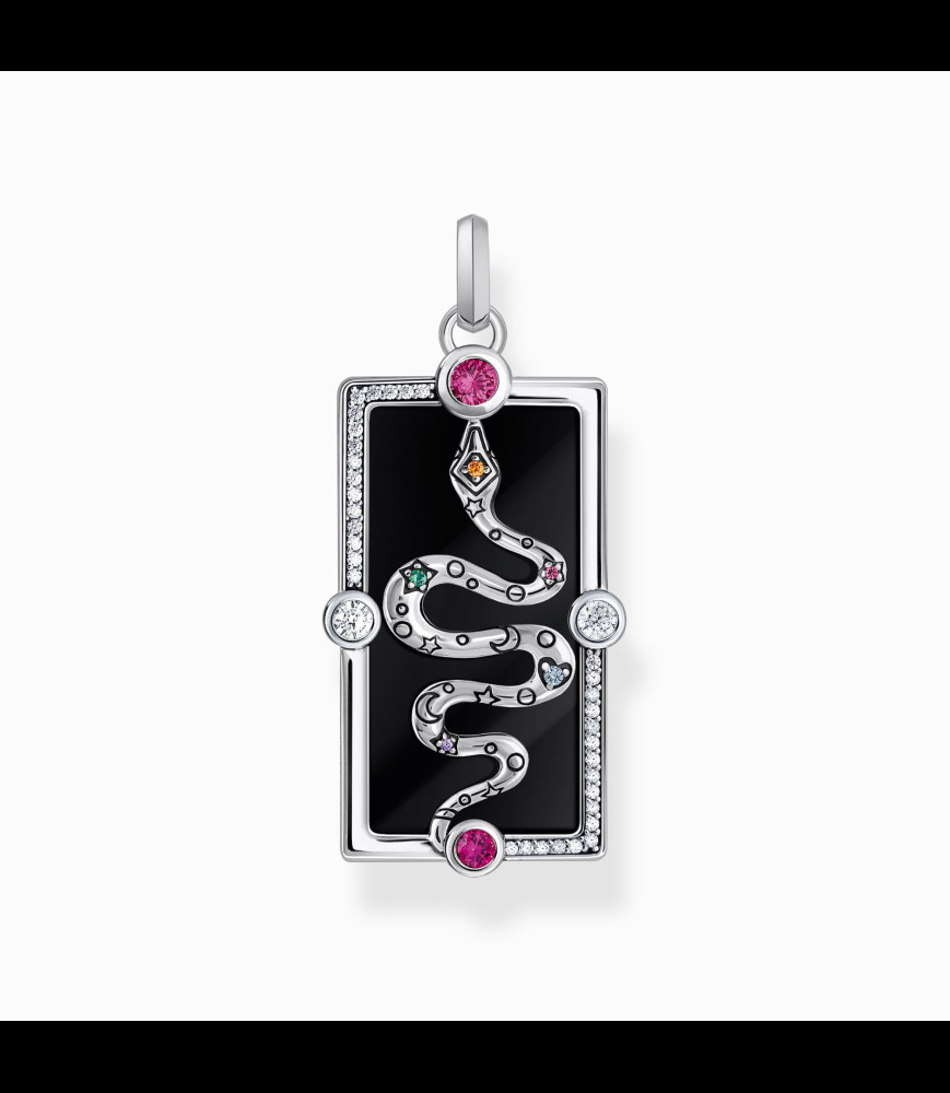 THOMAS SABO Pendentif serpent émail à froid noir argent