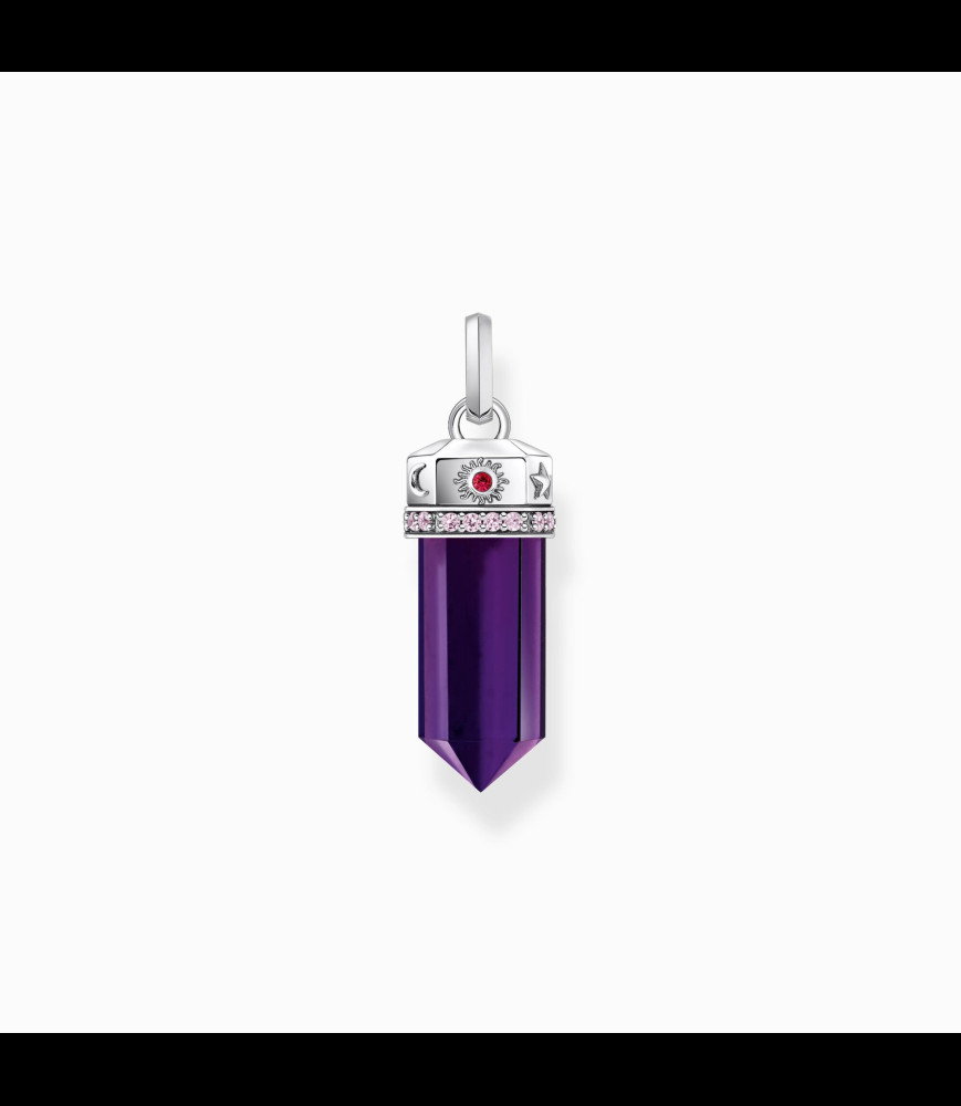 THOMAS SABO Pendentif de forme hexagonale imitation améthyste argent