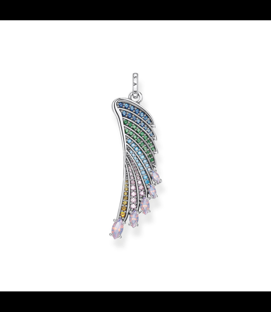 THOMAS SABO Pendentif aile de colibri multicolore argent la chaine n est pas incluse