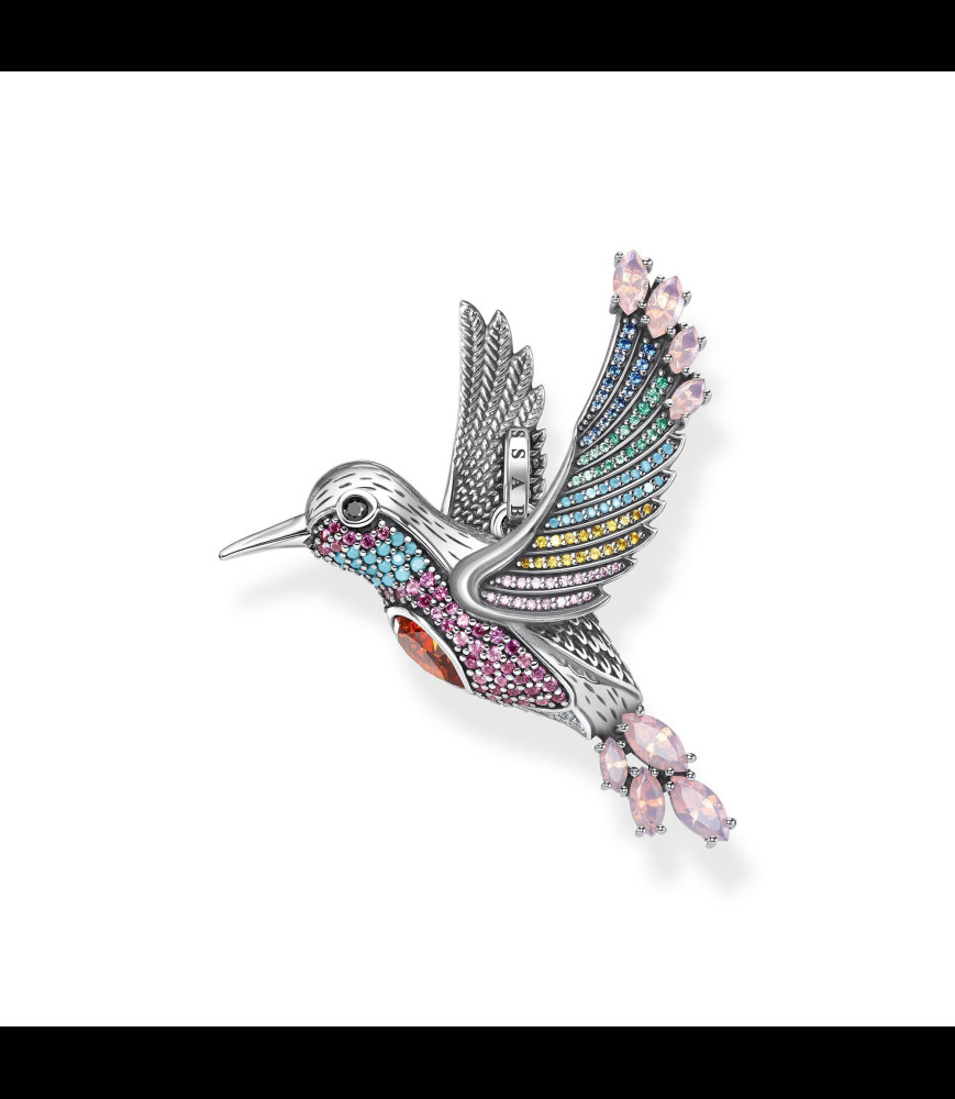 THOMAS SABO PENDENTIF COLIBRI MULTICOLORE ARGENT la chaine n est pas incluse