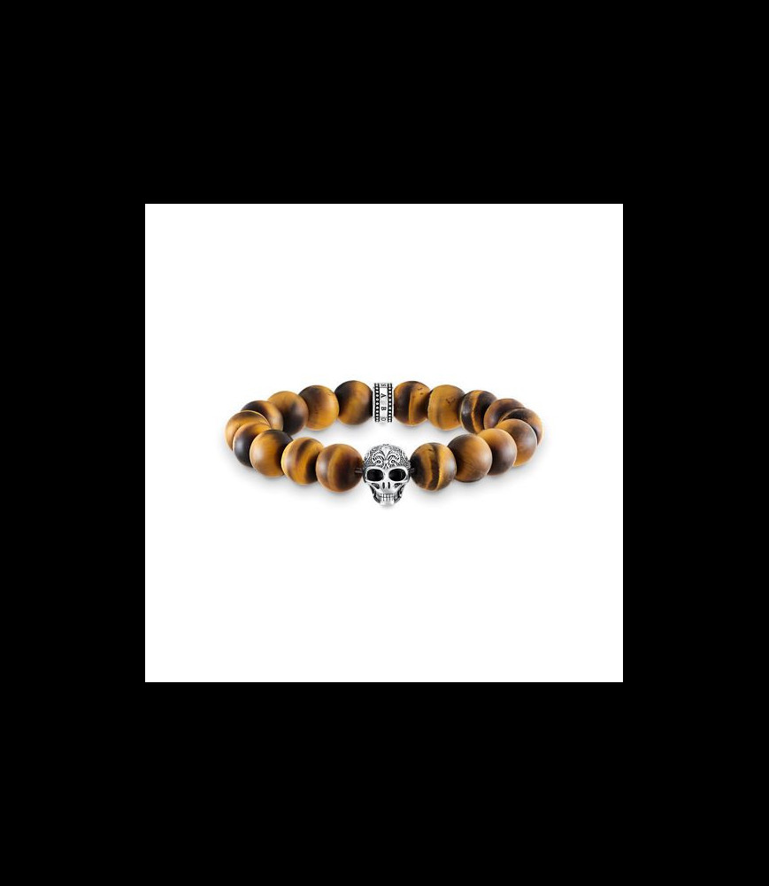 THOMAS SABO BRACELET POWER BRACELET TÊTE DE MORT AVEC LYS  LONGUEUR 19.5 CM