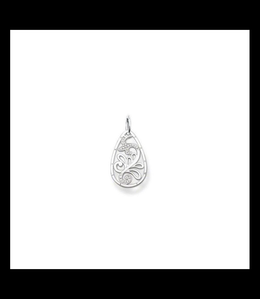 THOMAS SABO Pendentif Pendentif en forme de poire serti de pierres en argent