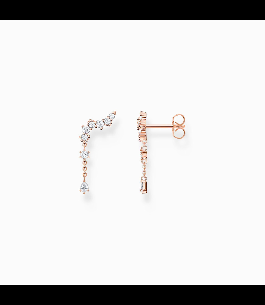 THOMAS SABO Boucles d'oreilles grimpante cristaux de glace or rose